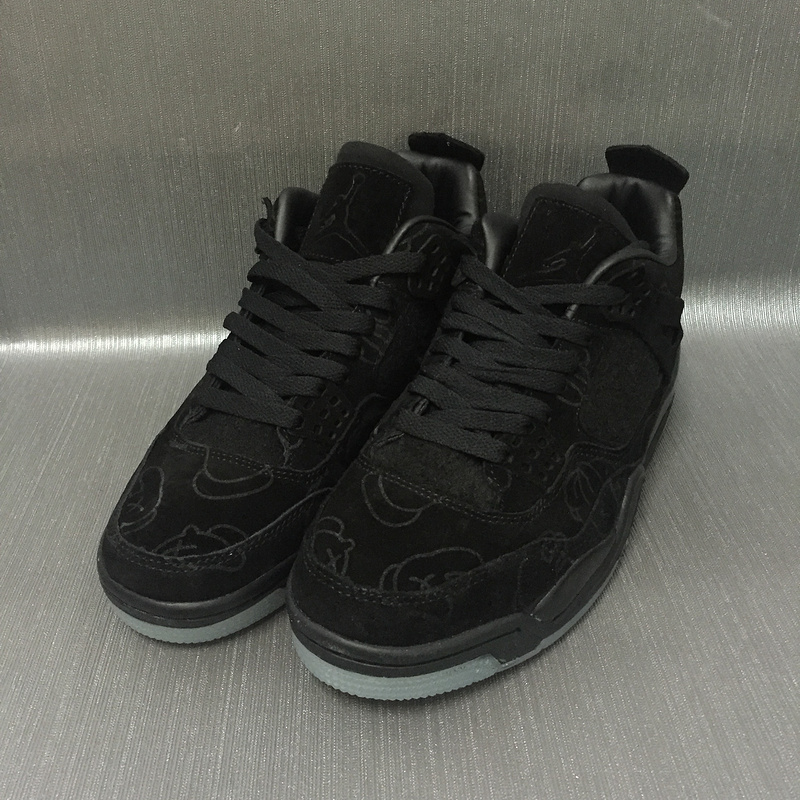 KAWS x Air Jordan 4 Sample Graffiti Black Shoes